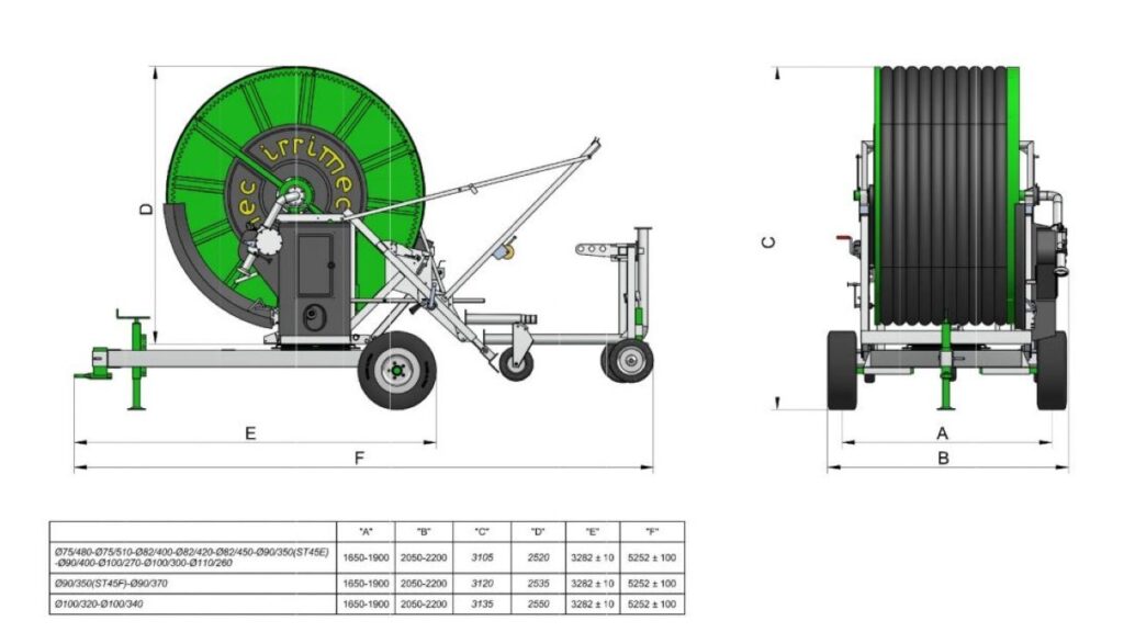 Барабанная дождевальная машина Irrimec ST4/5, TG