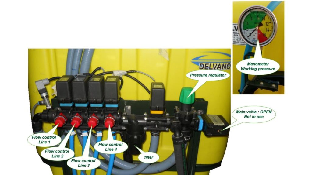 комплект для протравливания Delvano, включает: 2 бака 300 л, насос, фильтр, управление механическое: главный клапан, 4 секции, давление