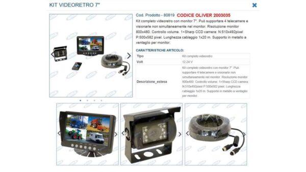 Опции Oliver видео набор: камера, монитор 7’’ с возможностью подключения RTK GPS